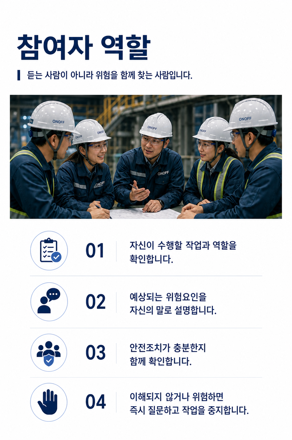 TBM 참여자의 역할을 설명하는 콘텐츠